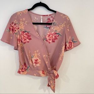 Xhilaration flower wrap blouse.